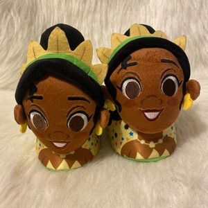 Disney Tiana The Princess And‎ The Frog Slippers Girls Size 9-10 Slip On Shoes